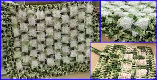 Пушистый коврик плетением крючком