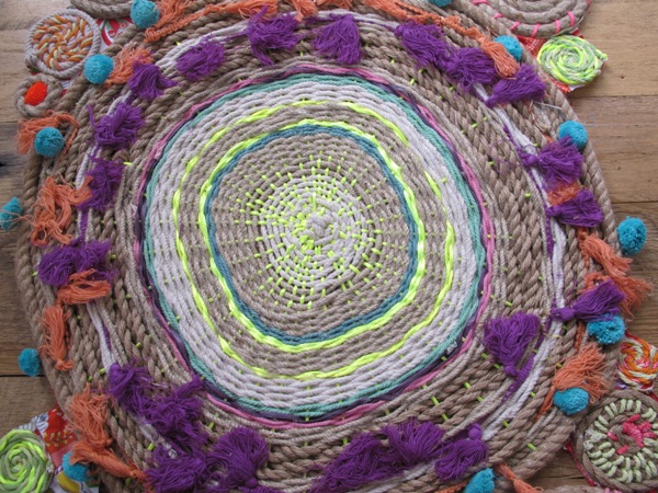 плетение круглого коврика из веревок
