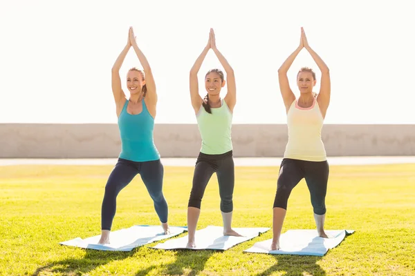 Женщины делают йоги на упражнения — стоковое фото