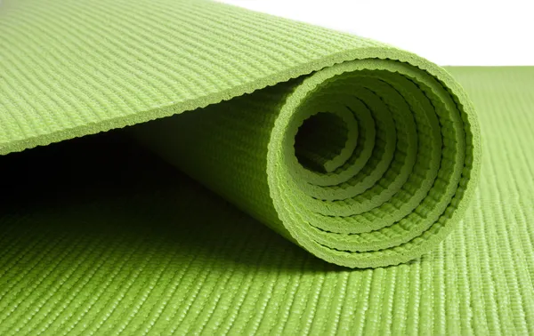 Зеленый йога Матем — стоковое фото